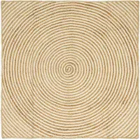 vidaXL Gebied Tapijt Wit 160 x 160 cm Jute