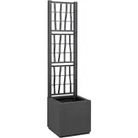 vidaXL Tuinplanter met Trellis Donkergrijs 36 x 36 x 140 cm PP