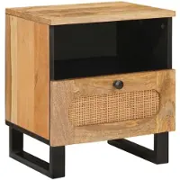 vidaXL Nachtkastje met lade Naturel 40 x 33 x 46 cm Massief Mango Hout