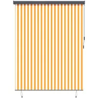 vidaXL Rolgordijn Wit en Oranje 220 x 250 cm Stof en Aluminium