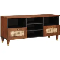 vidaXL TV Kast met lade Bruin 100 x 33,5 x 46 cm Massief Mango Hout