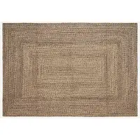 vidaXL Gebied Tapijt Naturel en Zwart 200 x 290 cm Jute
