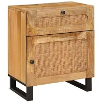 vidaXL Nachtkastje Naturel 50 x 33 x 60 cm Massief Mango Hout