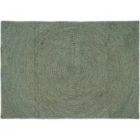 vidaXL Vloerkleden Olijfgroen 140 x 200 cm Jute