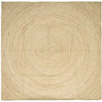 vidaXL Gebied Tapijt Natuurlijk en Wit 240 x 240 cm Jute