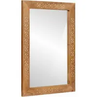 vidaXL wandspiegel 70 x 50 cm Bewerkt hout en glas Rechthoekig