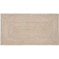 vidaXL Gebied Tapijt Natuurlijk en Wit 60 x 110 cm Jute