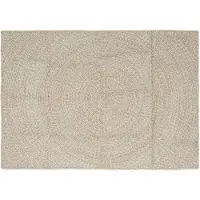 vidaXL Gebied Tapijt Natuurlijk en Wit 140 x 200 cm Jute