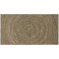 vidaXL Gebied Tapijt Naturel en Zwart 80 x 150 cm Jute