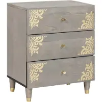vidaXL Nachtkastje met lade Grijs 50 x 33 x 62 cm Massief Mango Hout