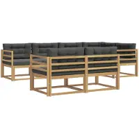 vidaXL Buiten bank set 6 st Wit en antracietkleurig Polyester