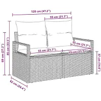 vidaXL Tuin Sofa met kussen 120 x 62 x 69 cm poly rattan