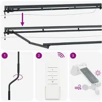 vidaXL Elektrische markiezenframe met LED-verlichting, antraciet, 4 x 2 meter, aluminium