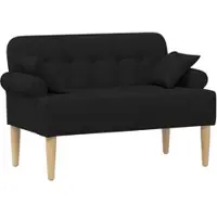vidaXL Lovingseat met knoopge tuft Zwart 120 x 65 x 79 cm Stof
