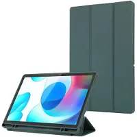 Mobigear Tablethoes geschikt voor Samsung Galaxy Tab A9 Plus (2023) Hoes | Tri-Fold Gel Bookcase + Stylus Houder - Groen