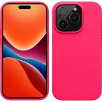 Kwmobile Case voor iPhone 15 Pro - Slank TPU-Hoesje met Zachte Afwerking - In neon roze