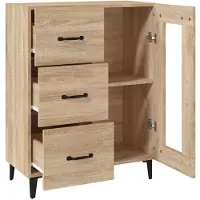 vidaXL Dressoir 69,5x34x90 cm bewerkt hout sonoma eikenkleurig