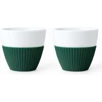 Viva Scandinavia Anytime Theekop - Porselein/Siliconen - 300 ml - Set van 2 Stuks - Groen