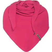 Knit Factory Liv Gebreide Omslagdoek - Driehoek Sjaal Dames - Katoenen sjaal - Zomersjaal - Luchtig en zacht - Zomer stola - Fuchsia - Felroze - Duurzaam - 190x85 cm - 100% Biologisch katoen