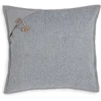 Knit Factory Hope Sierkussen - Vierkant kussen - Kussen woonkamer - Bank kussen - Decoratie kussen - Licht Grijs - 50x50 cm - Kussenhoes inclusief kussenvulling