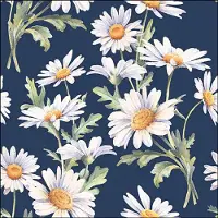 Ambiente Lunch Servetten Beautiful daisies blue - - 33x33 cm