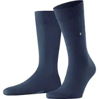Burlington Lord eenkleurig katoen sokken heren blauw - maat 46-50