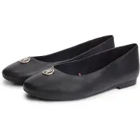Tommy Hilfiger Th Plate Leather Ballerinas Black Maat: 42 | Ballerina's Outlet | Dames | Zwart