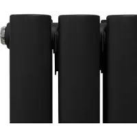 Monster Ovaal verwarmingsradiator met spiegel - 1800mm x 380mm - Zwart