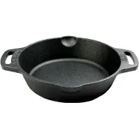 Valhal Outdoor Skillet / koekepan 20cm - gietijzer - 2 handvatten - schenktuiten - VH20H