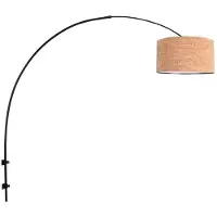 Steinhauer Zwarte wandlamp boog Sparkled Light met kurk kap Ø40cm