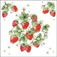 Ambiente Cocktail Servetten Bunch of strawberries - - 25x25 cm
