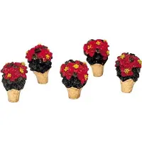 Lemax - Poinsettias - Set Of 5 - Kersthuisjes & Kerstdorpen