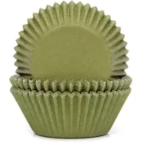House of Marie Cupcake Vormpjes - Mosgroen - pk/50 - Baking Cups voor Muffins en Cupcakes