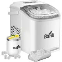 Bardi Deluxe IJsblokjesmachine – IJsblokmaker Inclusief Luxe Thermosbeker en IJsschep – 9 Blokjes in 8 Minuten – Wit