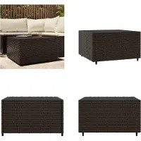 vidaXL Salontafel tuin vierkant 50x50x30 cm poly rattan bruin - Salontafel - Salontafels - Salon Tafel - Tuintafel