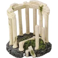 Aqua Della decoratie Romeins paviljoen met luchtsteen S - polyesterhars - 11 x 6 x 10.5 cm