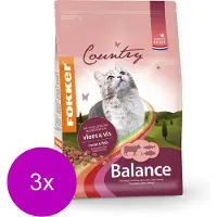 Fokker Country Balance Cat Vlees&Vis - Kattenvoer - 3 x 2.5 kg