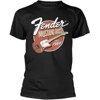 Fender - Mustang Bass Heren T-shirt - M - Zwart