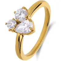Lucardi Ring goud / transparant