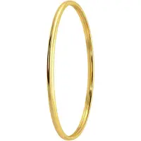 Lucardi Dames Zilveren goldplated bangle 3mm - Armband - 925 Zilver - Goudkleurig - 58 mm