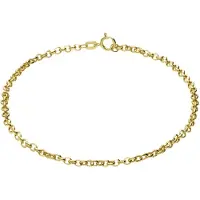 Lucardi - Dames 14 karaat geelgouden armband jasseron schakel - Armband - 14 Karaat Goud - Goud - 16 cm