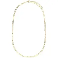 Lucardi Dames Stalen goldplated ketting closed forever 4mm - Ketting - Staal - Goud - 55 cm