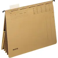 Leitz Alpha A4 Hangmap met Hechtstrip en Insteekvakken - 25 Stuks - Natuurbruin