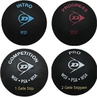 Dunlop Squashballen Testpakket - Intro - Progress - Competition - Pro - 4 ballen