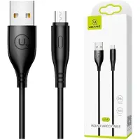 Usams USB-kabel, MicroUSB, 2A, snelladen, 1 meter, zwart/zwart, modelnummer: US-SJ268