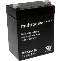 Multipower MP2,9-12R Loodaccu 12 V 2.9 Ah Loodvlies (AGM) (b x h x d) 79 x 107 x 56 mm Kabelschoen 4.8 mm Onderhoudsvrij, Geringe zelfontlading