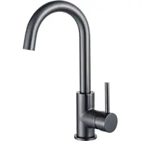 FortiFura Calvi wastafelkraan - opbouw - hoog - eengreeps - PVD - geborsteld gunmetal SW809350
