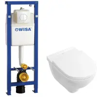 Villeroy & Boch O.novo inbouwset Wisa - met diepspoel wandcloset - softclose zitting afdekplaat - wit 0124124/0124182/0704406/