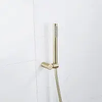 FortiFura Calvi Handdoucheset - 22.5cm - staaf - met houder - gladde slang - 150cm - PVD - geborsteld messing (goud) SW720570/SW720567/SW728176