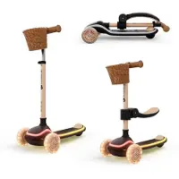 Kinderkraft Scooter Raket Up 2-in-1 Loopfiets En Driewieler Step Beige